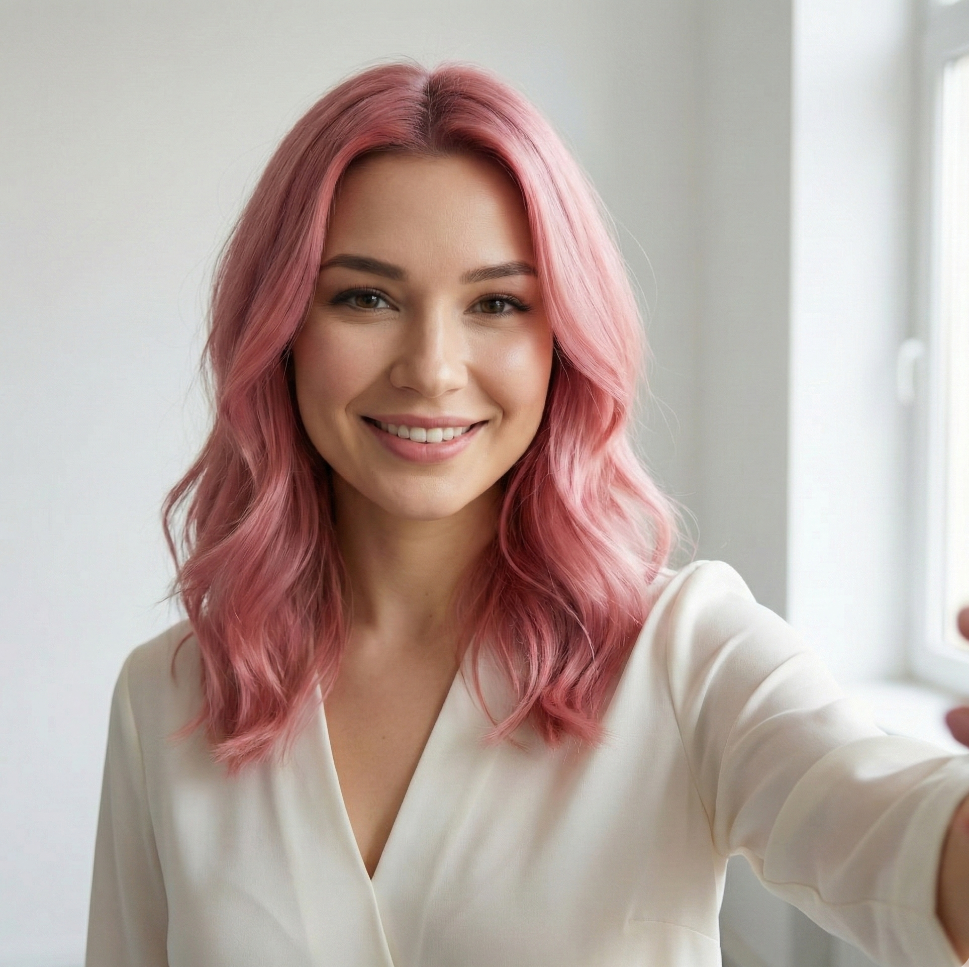 In pink hair